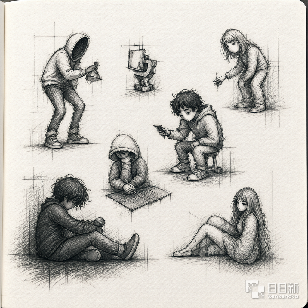 AI素描风格示例作品
