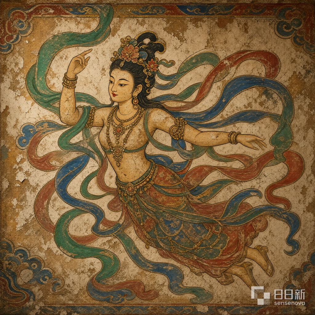AI敦煌壁画风格示例作品